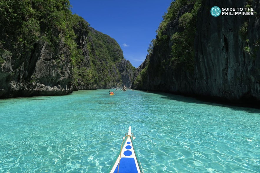 Tourists kayaking in Big Lagoon Tourists kayaking in Big Lagoon