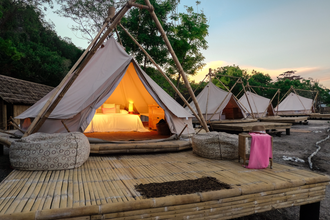 The comfortable glamping tent at Bluewater Sumilon in Cebu