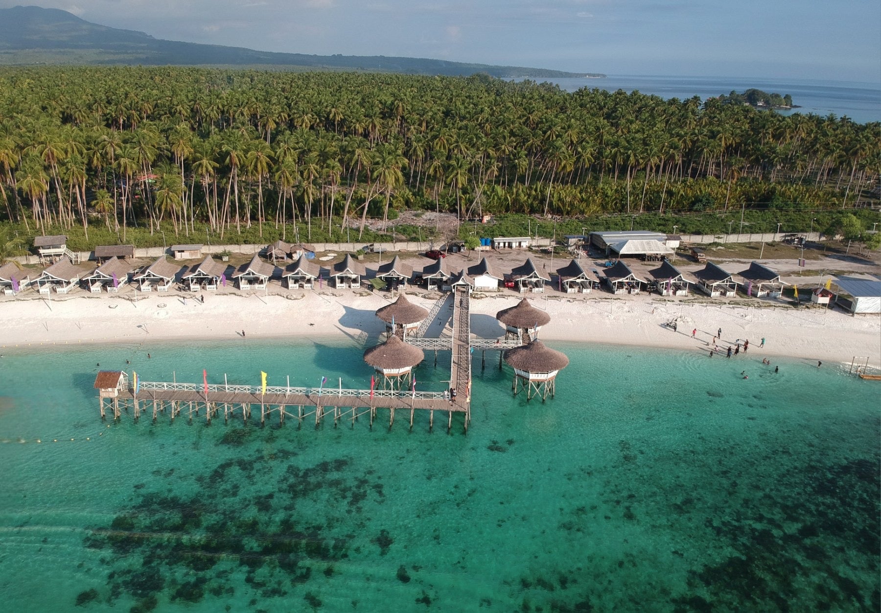 A scenic aerial shot of Mang Sali Beach Resort, a stop on the ZAMBASULTA tour across Sulu Island Province