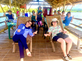Relaxing at a Capiz Bamboo Raft River Cruise