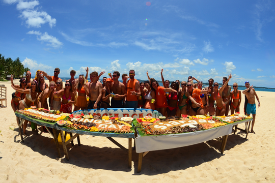 Siargao Island Hopping Party Boat Tour with Boodle Fight Lunch