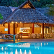 Lounge by the infinity pool during this Bluewater Sumilon Island Resort day tour.