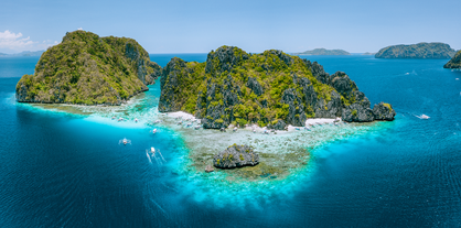 Shimizu Island, one of the area's best swimming and snorkeling spots in El Nido, Palawan Island