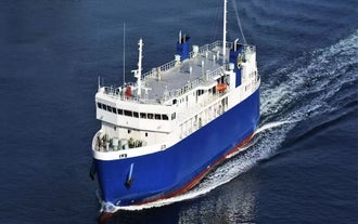 A large ferry boat transporting passengers between Cebu City and Bohol Island for a smooth and scenic sea journey