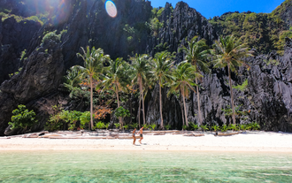Explore the secluded beauty of Hidden Beach, one of the highlights of island hopping tour C in El Nido town