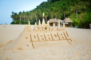 Sand castles in Boracay Island
