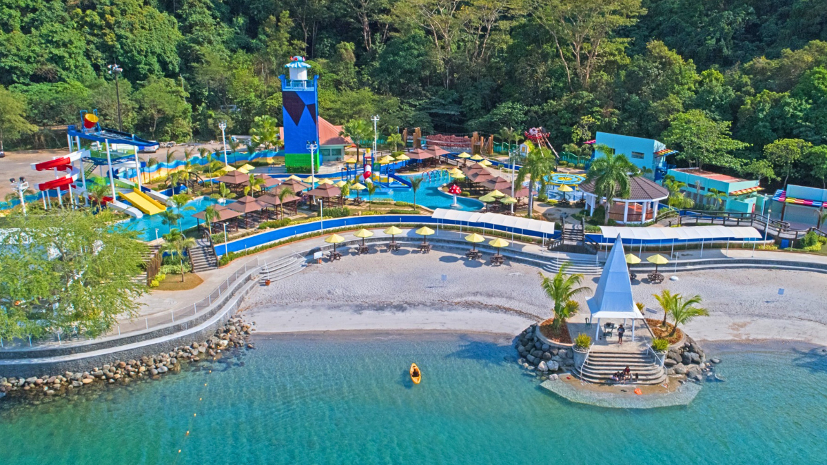 Dive into fun-filled attractions, such as the Twin Twister Slide at Adventure Beach Waterpark.