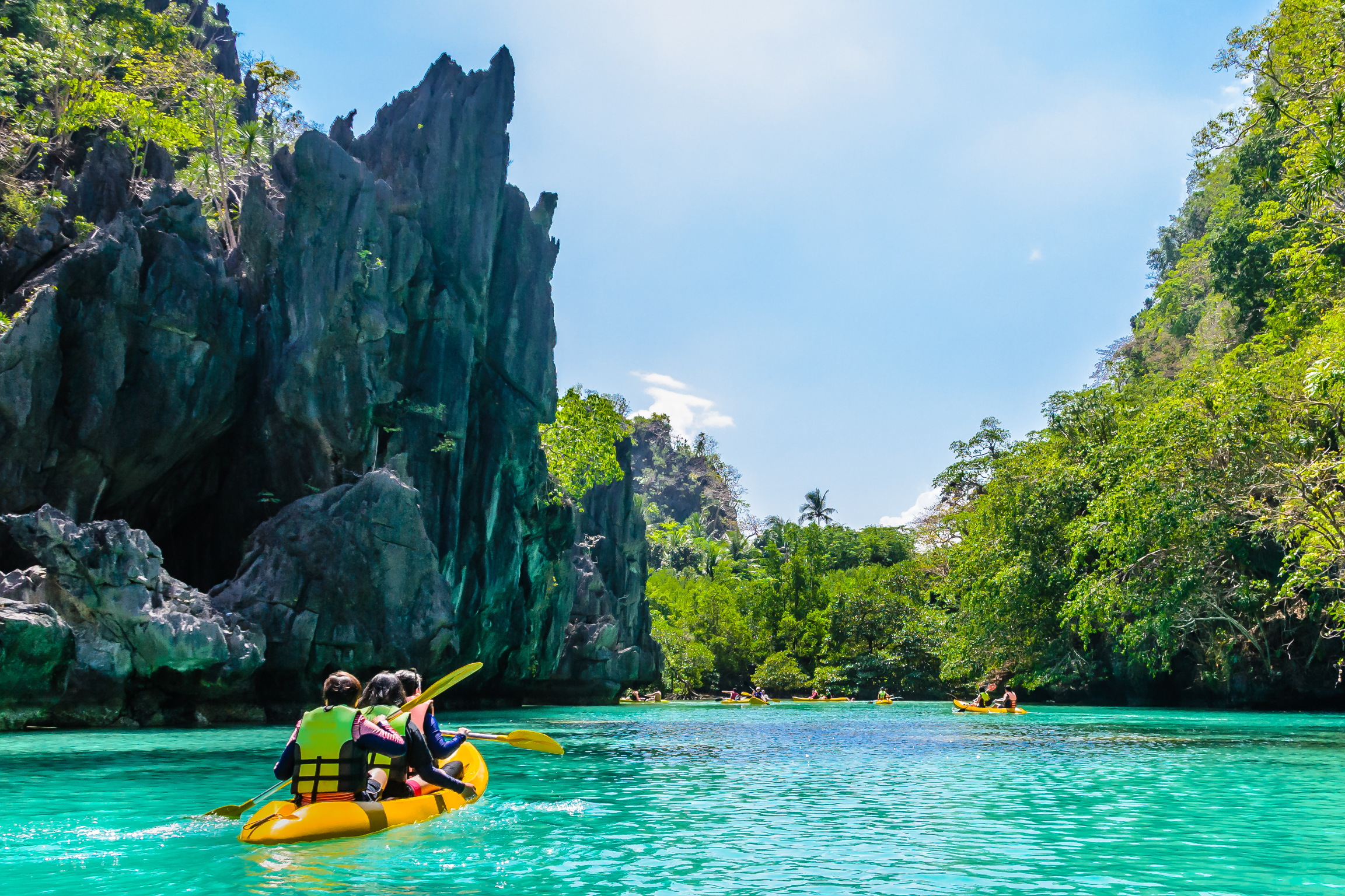 Kayaking in Big Lagoon in El Nido, Palawan Island