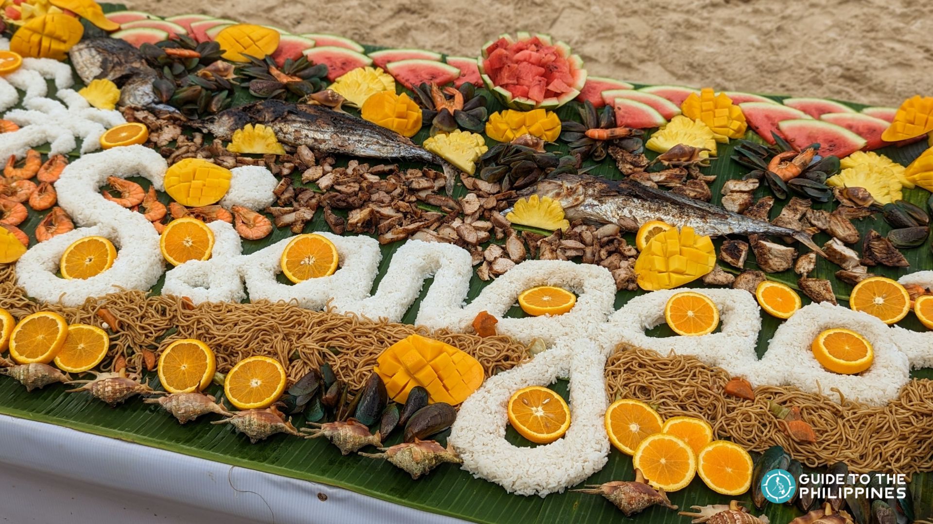 Siargao island hopping boodle feast lunch