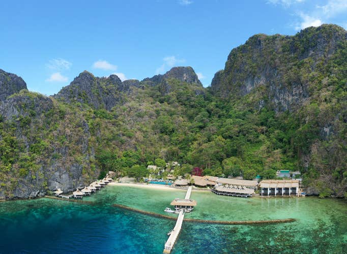 Aerial view of El Nido Miniloc Resort