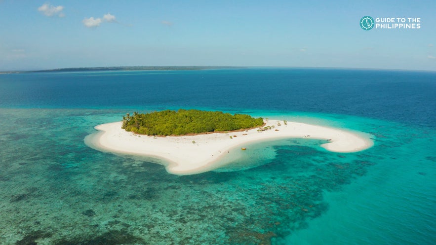 Aerial view of one of the islands included in a Balabac Palawan tour Aerial view of one of the islands included in a Balabac Palawan tour