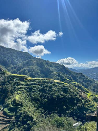 A breathtaking view of the ancient rice terraces during a tour to the municipality of Banaue