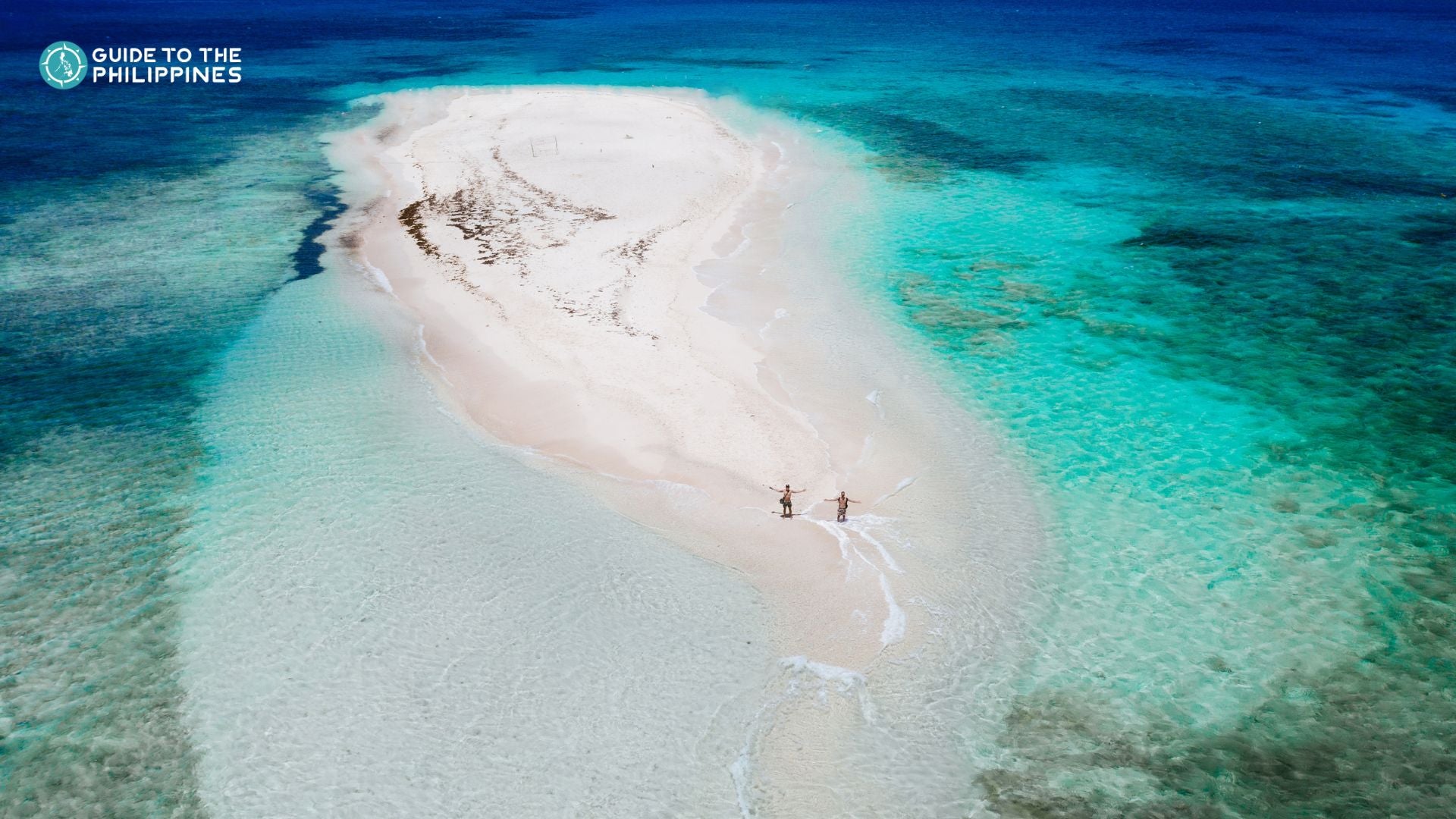 Aerial view of Naked Island in Siargao