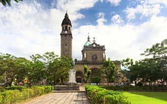 An exterior view of Manila Cathedral, a highlight of this Intramuros old town tour