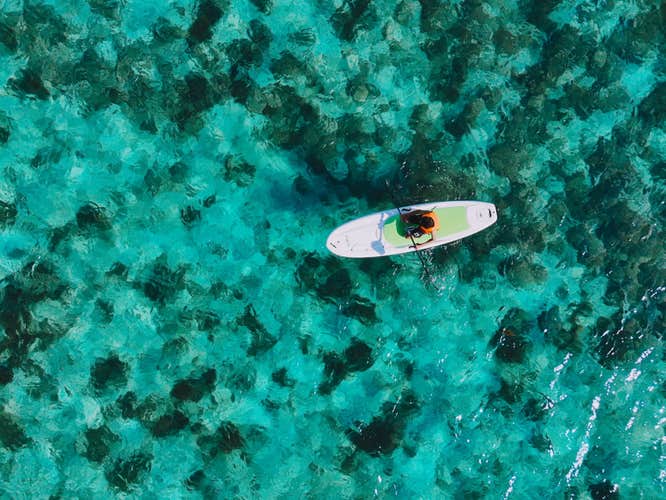 Your Iloilo Province tour to Concepcion town takes you to Bago Sipol Island, a perfect spot for exciting water activities like stand-up paddleboarding.