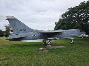 A vintage aircraft on display at Air Force City Park, a part of this Clark City tour in Pampanga Province
