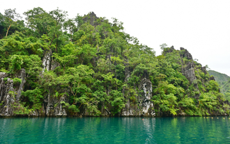 This travel package with airfare to Coron town includes a stop at Kayangan Lake.