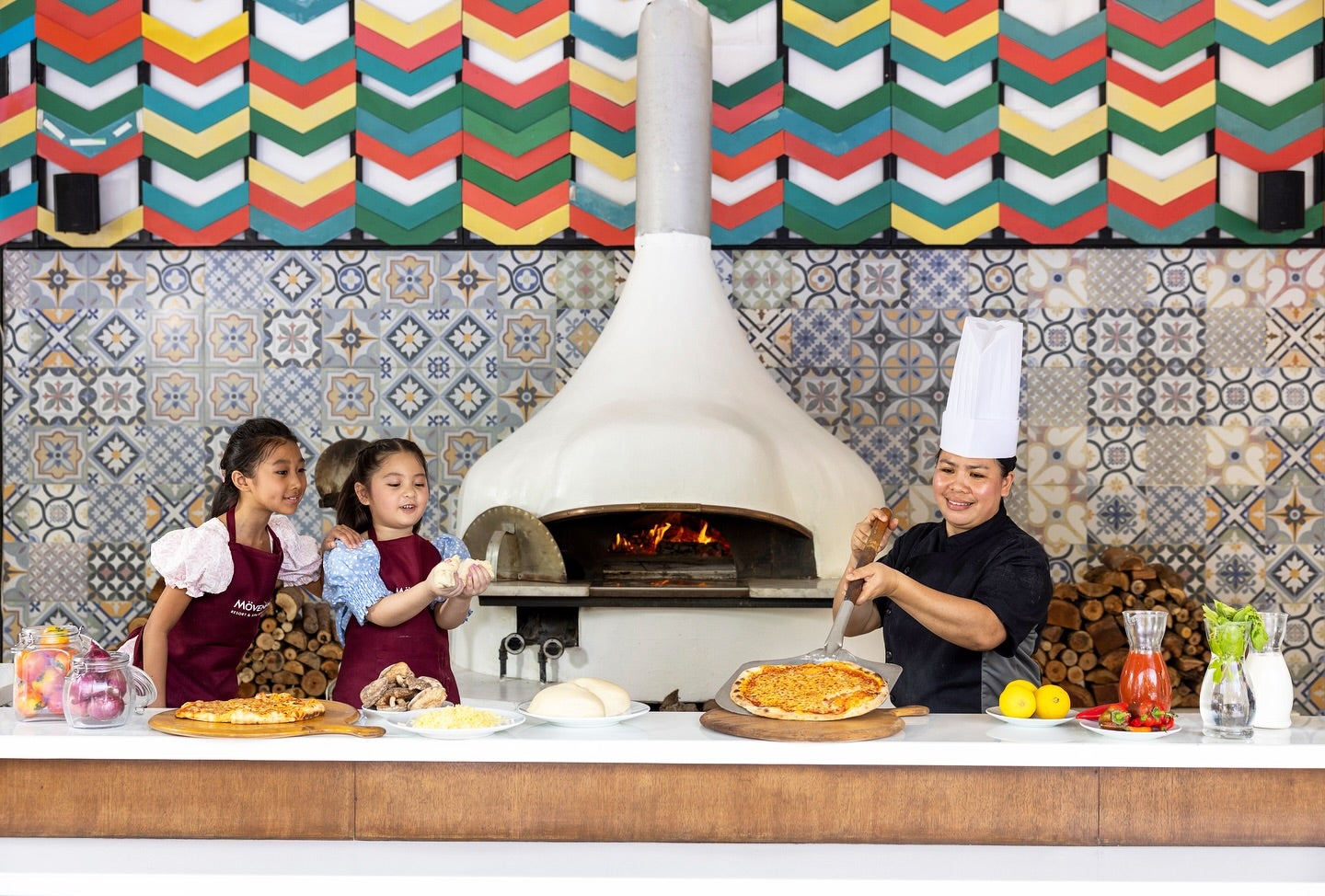 Brezza Restaurant pizza making in Movenpick Boracay