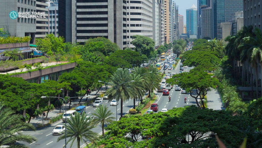 Ayala Avenue in Makati City, part of the national capital region of Metro Manila in the Philippines Ayala Avenue in Makati City, part of the national capital region of Metro Manila in the Philippines