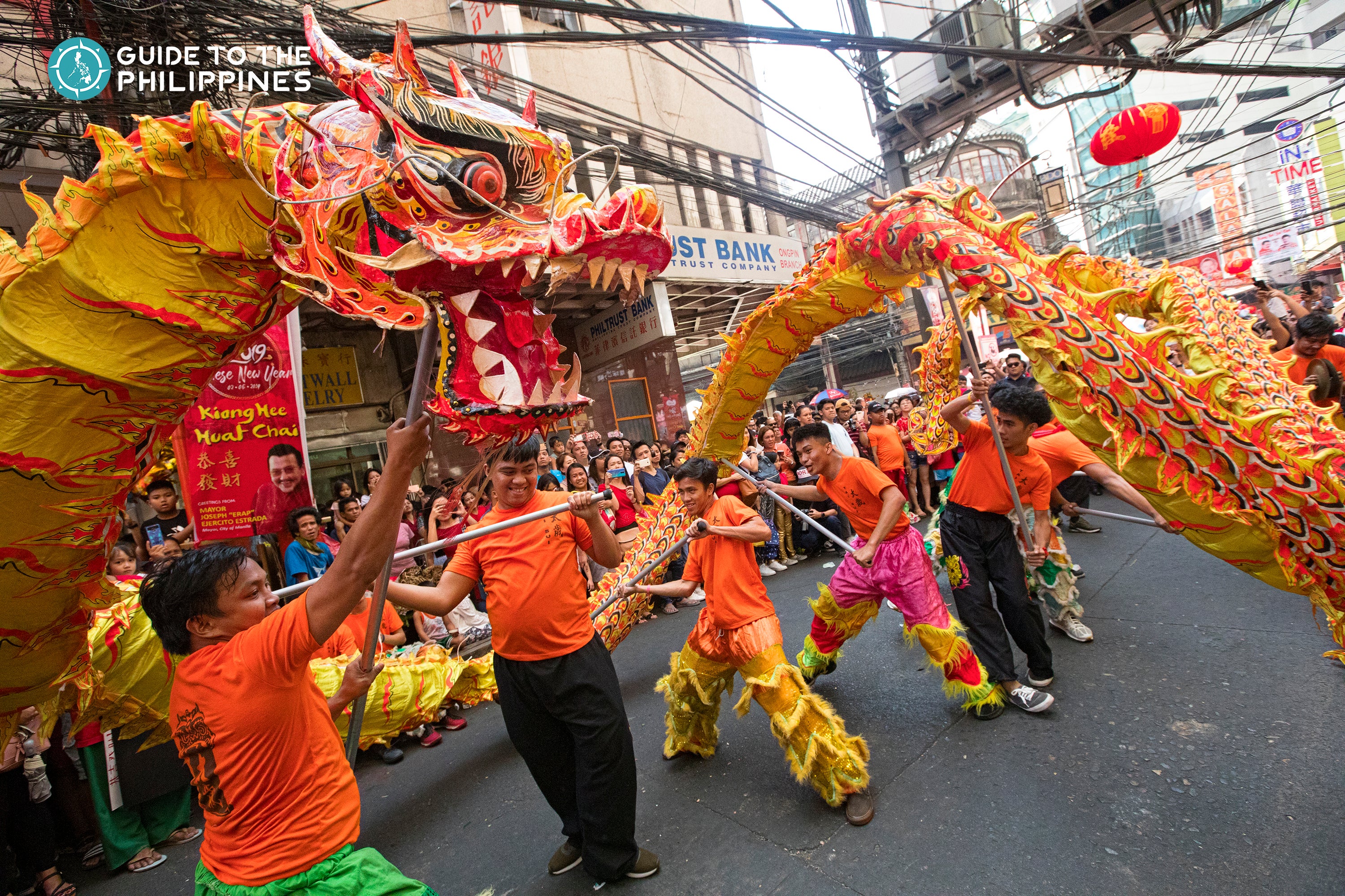 A dragon dance along the streets of Binondo Chinatown.