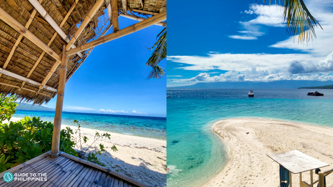 The pristine white sand beaches of Oslob town on Cebu Island.