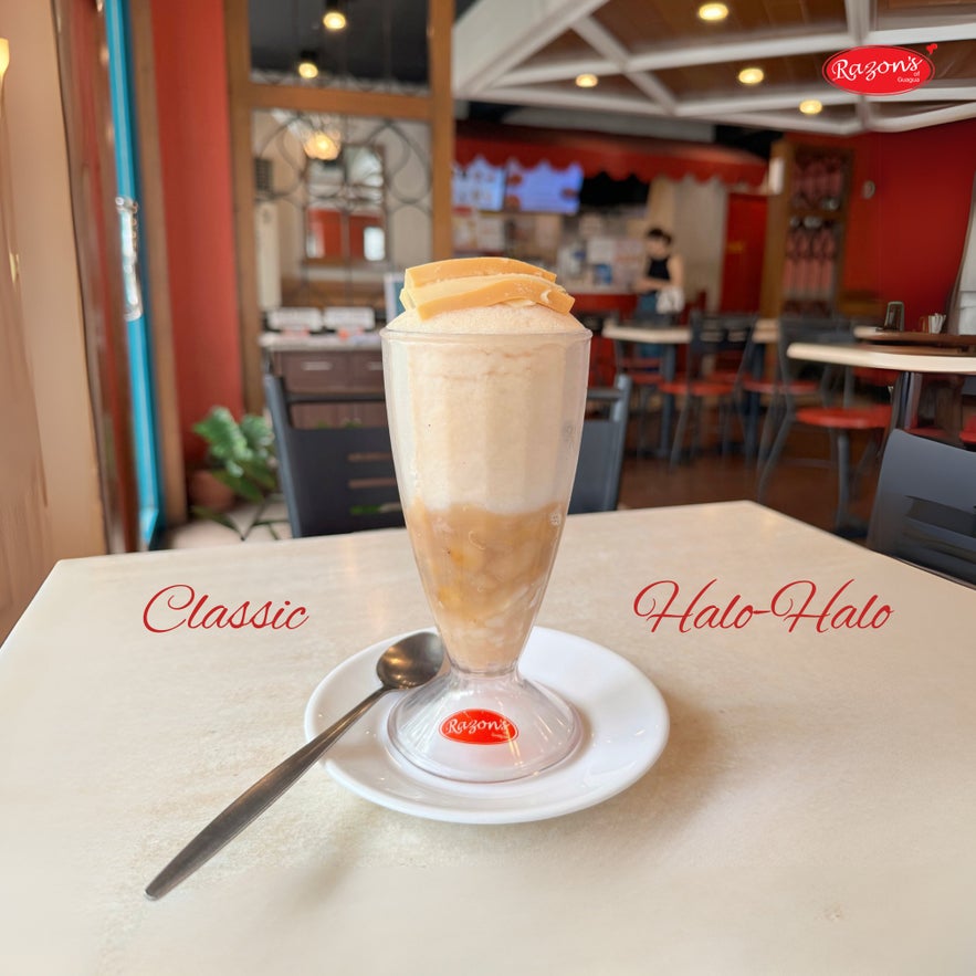 A photo of Razon's famous halo-halo dessert. A photo of Razon's famous halo-halo dessert.