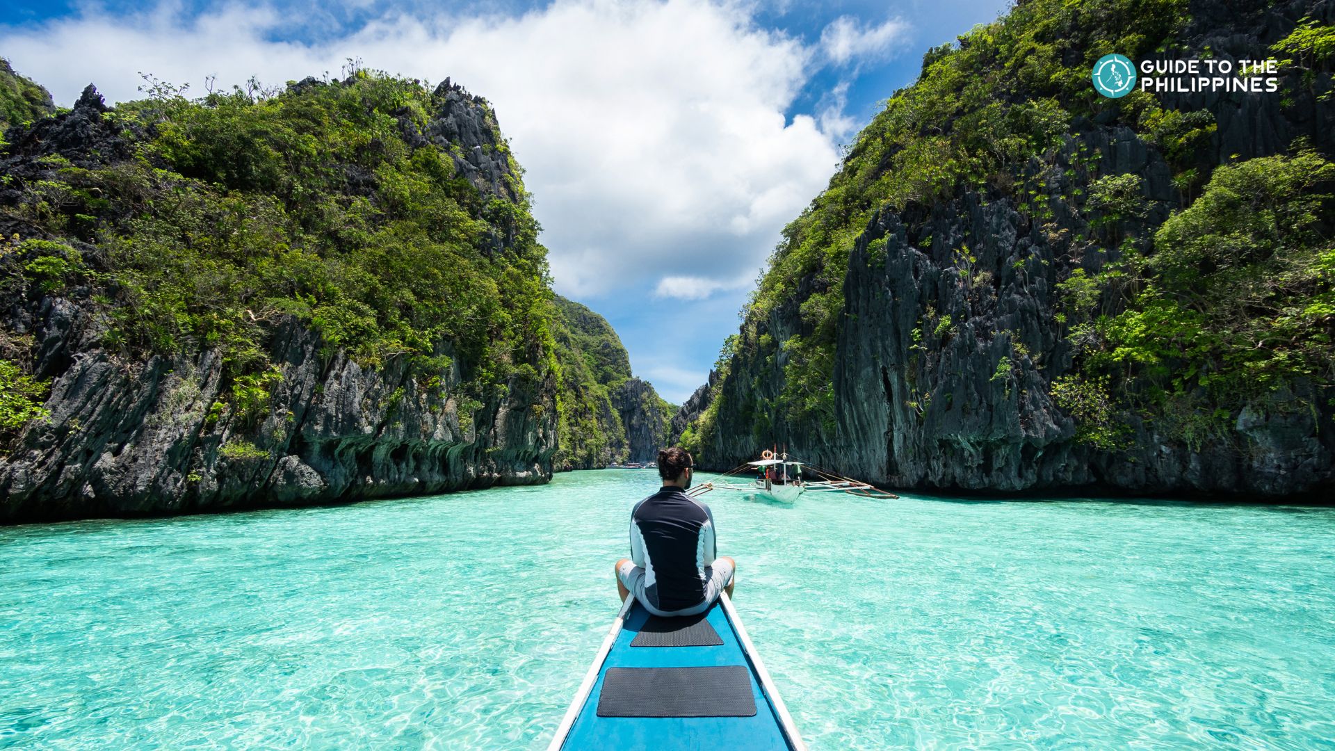 A traveler enjoying the sights in El Nido town in Palawan Island.