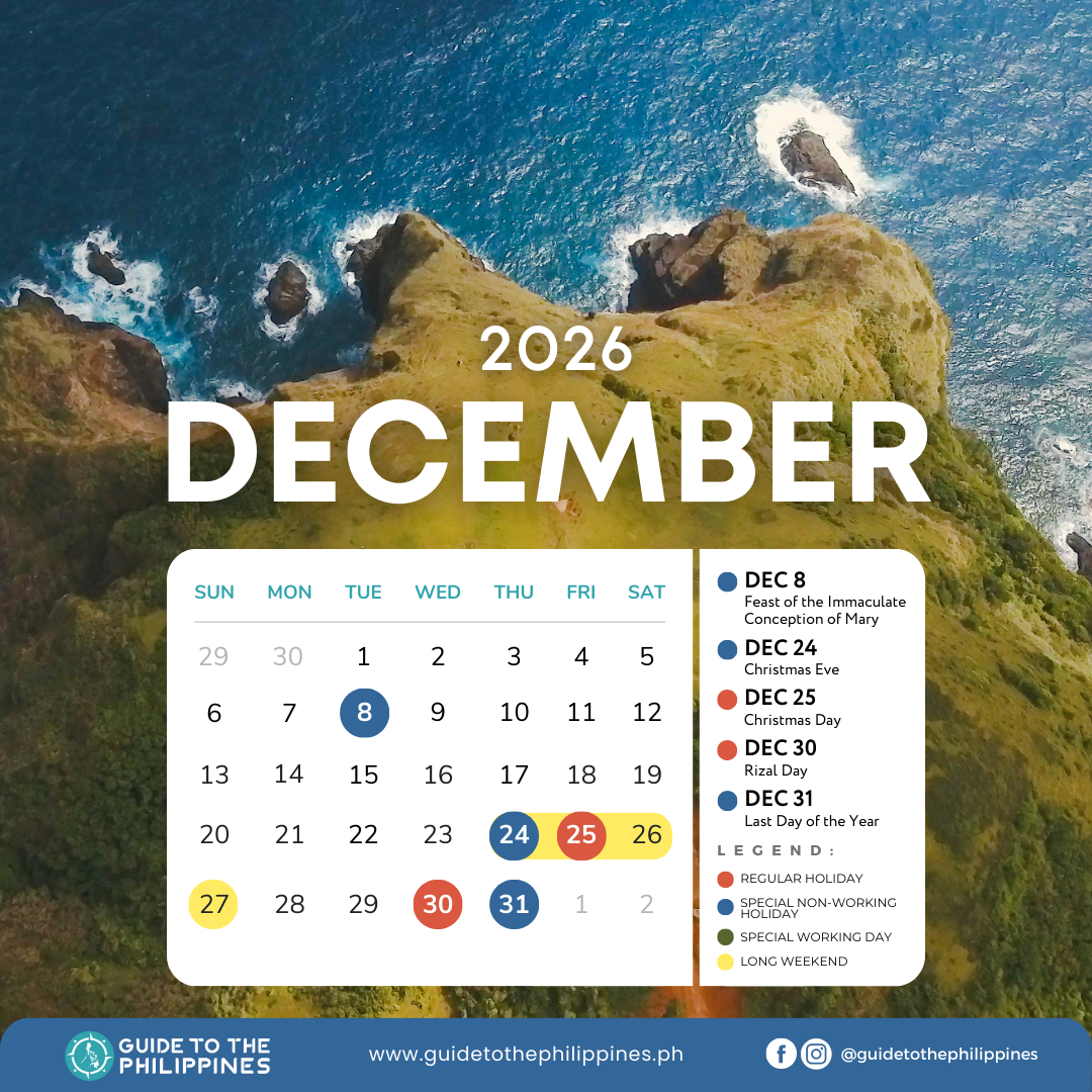 2026 Calendar of December Holidays in the Philippines