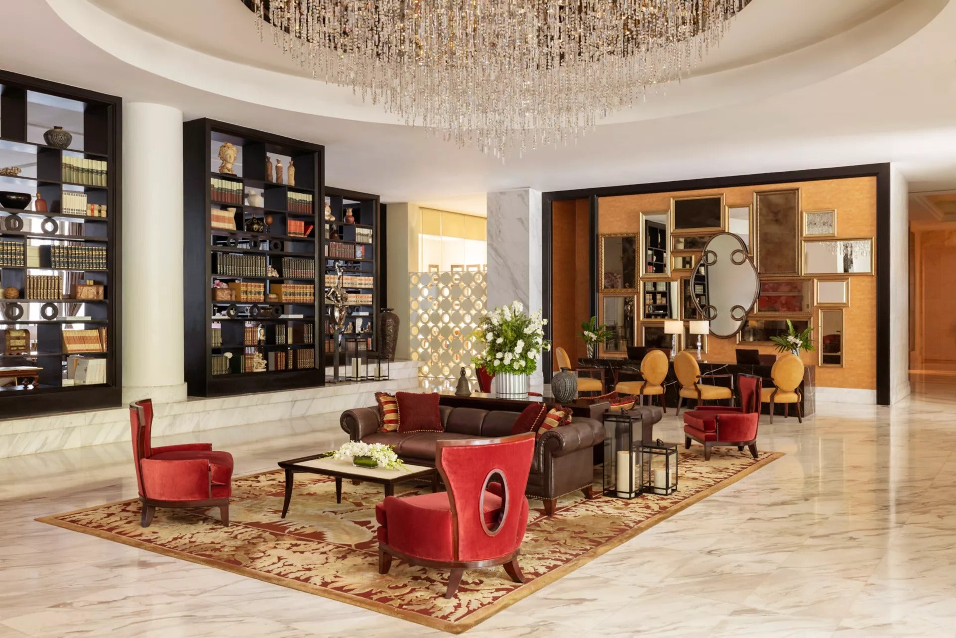 "A beautifully designed interior of Raffles Makati, showcasing refined details and an elegant ambiance.