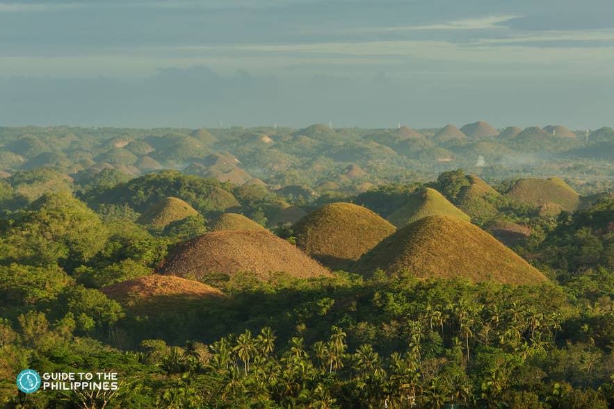 A stunning view of the iconic Chocolate Hills of Bohol Island. A stunning view of the iconic Chocolate Hills of Bohol Island.